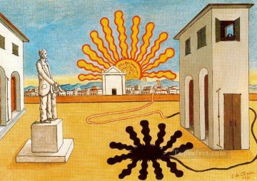  Rising Painting - rising sun on the plaza 1976 Giorgio de Chirico Metaphysical surrealism